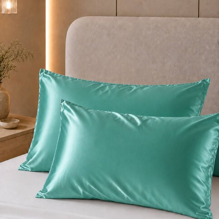 Royal Comfort Mulberry Soft Silk Pillowcase Twin Pack Mint Standard