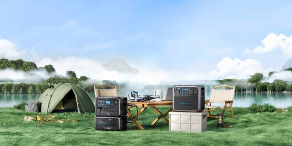 Bluetti in an outdoor camping setting 