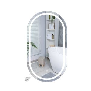 Emitto Bathroom Oval Led Touch Anti-fog Wall Mirror 60x100cm