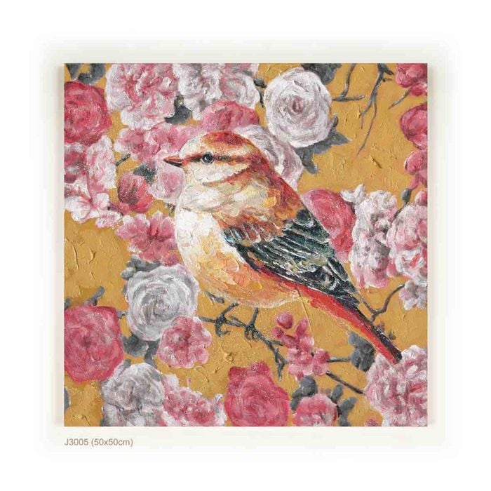 P&P Bird Canvas Wall Art - Elegant Modern Handcrafted Print for Living Room, Bedroom & Office Décor 50x50cm
