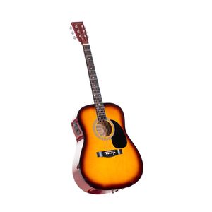 Karrera 41 Inch Electro Acoustic Guitar Sunburst - Full Size Steel String Acoustic Electric Guitar with 5-Band EQ