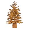 Christabelle 3ft Christmas Tree with Lights - Gold Fir in Hessian Base