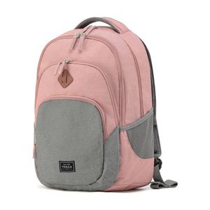 Tosca Urban Backpack Everyday/Travel Bag Padded Straps Breathable Pink Grey