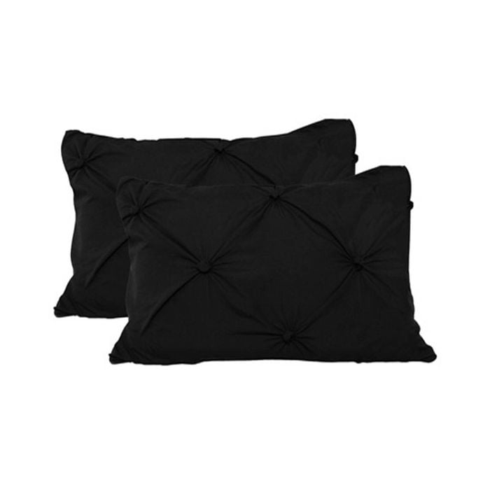 Accessorize 2 Pce Puffy Standard Pillowcases Black  48 x 73cm
