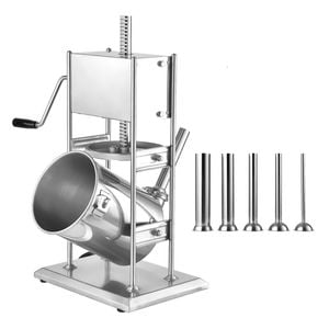 VEVOR Manual Sausage Stuffer 10L Dual-Speed Stainless Steel with 5 Tubes for Home Use