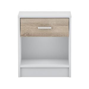 Ivan Bedside Table- White/oak