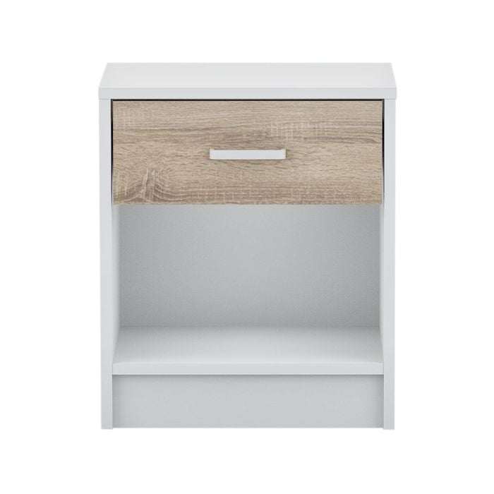 Ivan Bedside Table- White/oak