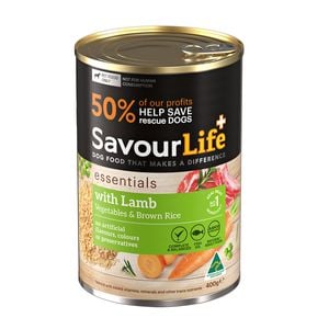 Savour Life Adult Essentials Wet Dog Food Lamb W/ Vegetables 12 X 400g