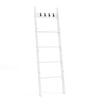 Costway 5-Tier Wall Leaning Blanket Ladder Bamboo Holder Rack White