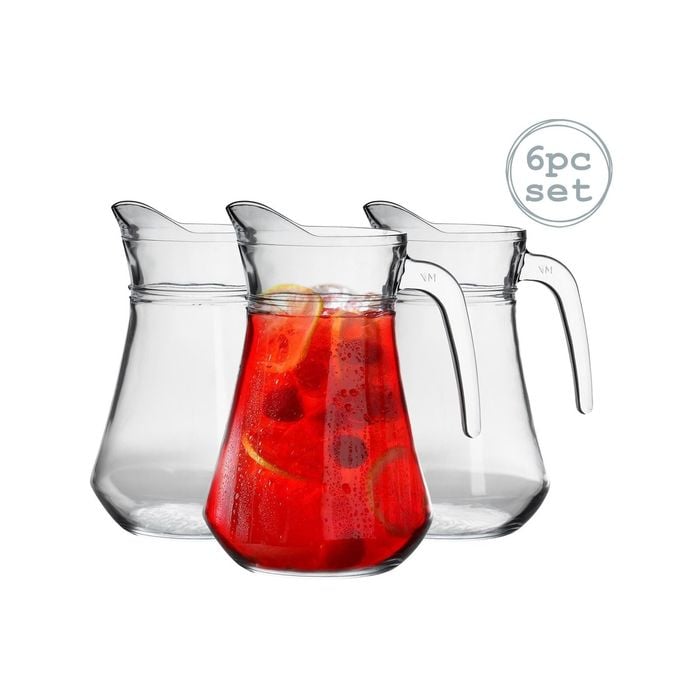Argon Tableware Brocca Glass Pitcher Jug - 1480ml - Pack Of 6
