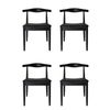 SK Designer Living | Pack of 4 | Replica Hans Wegner Elbow Chair CH20 - Black