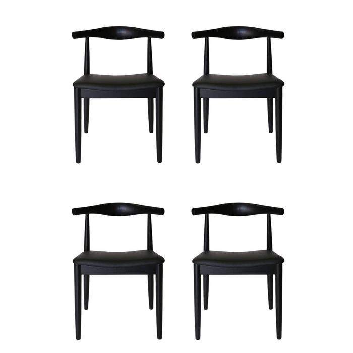 SK Designer Living | Pack of 4 | Replica Hans Wegner Elbow Chair CH20 - Black