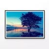 Silhouette of Trees in the Lake  Print 100% Australian Made 120x90cm  (Poster)
