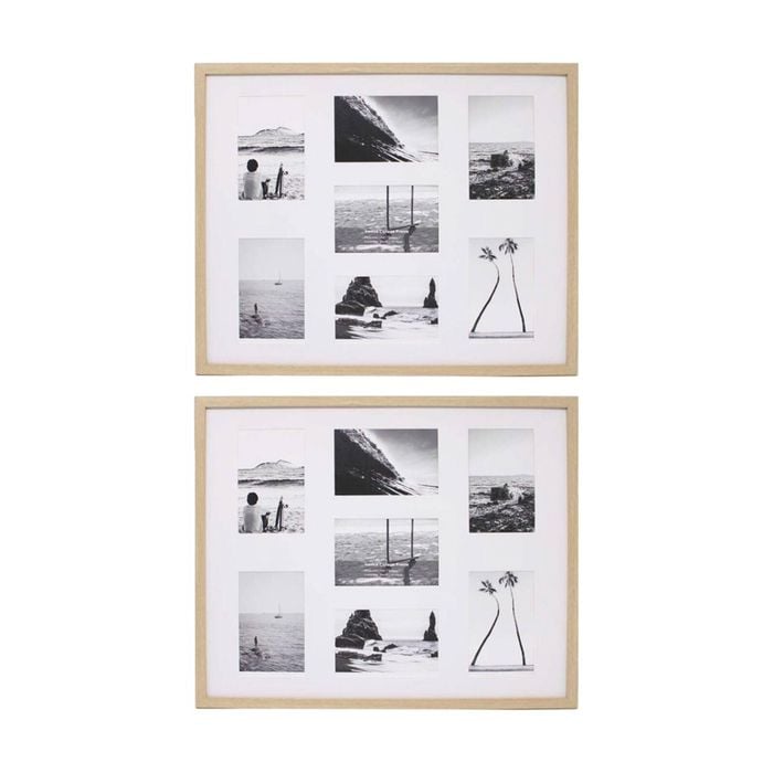 2PK Braz Venice Collage Image Photo Document Display Frame 40x50cm Beech