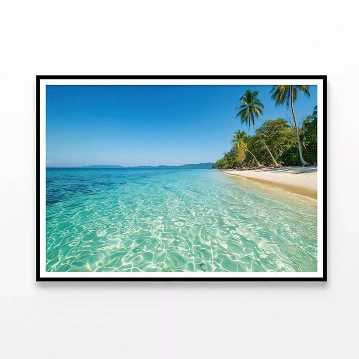 Beach & Palm Trees  Print 100% Australian Made 90x60cm  (Poster)