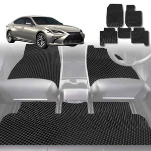 6D Diamond Car Floor Mats for Lexus ES 2019-Current-Full Set-Black-Outback GT
