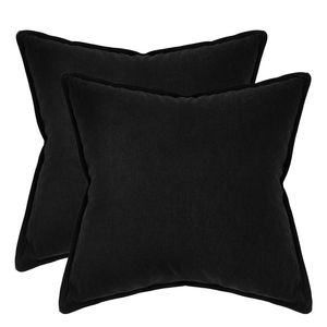 Gioia Casa Twin-pack Linen-cotton Blend European Pillowcases - Black, 65cm × 65cm