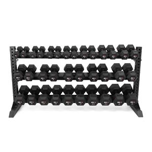 Smai Rubber Hex Dumbbell Set 5kg - 40kg With Rack - Vanta Series -