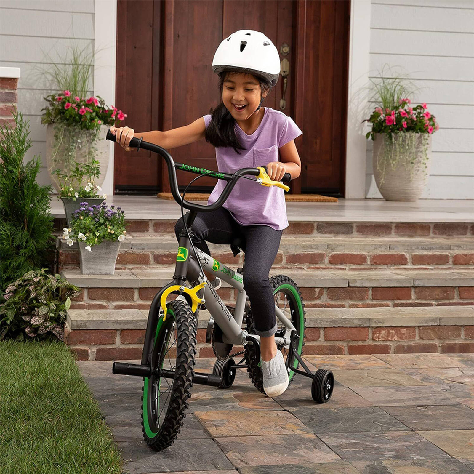 John Deere 16 40cm Mud Machine Kids Childrens Bicycle w Training Wheels 4y Bunnings Australia