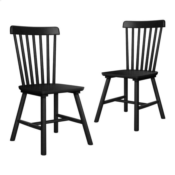 ALFORDSON Dining Chairs Retro Solid Wood Modern Black Set of 2
