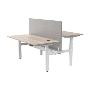 Modern Furniture MARLO 2 People Workstation Dual Lift 1.4M  - Oak & White
