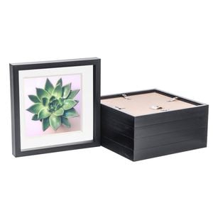 Nicola Spring 10" X 10" Black 3d Box Photo Frames - 8" X 8" Mount - Pack Of 5
