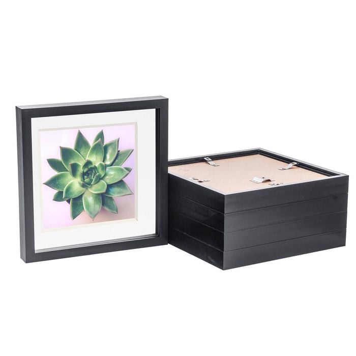 Nicola Spring 10" X 10" Black 3d Box Photo Frames - 8" X 8" Mount - Pack Of 5