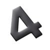 Sandleford 50mm Matt Black Mode Numeral 4