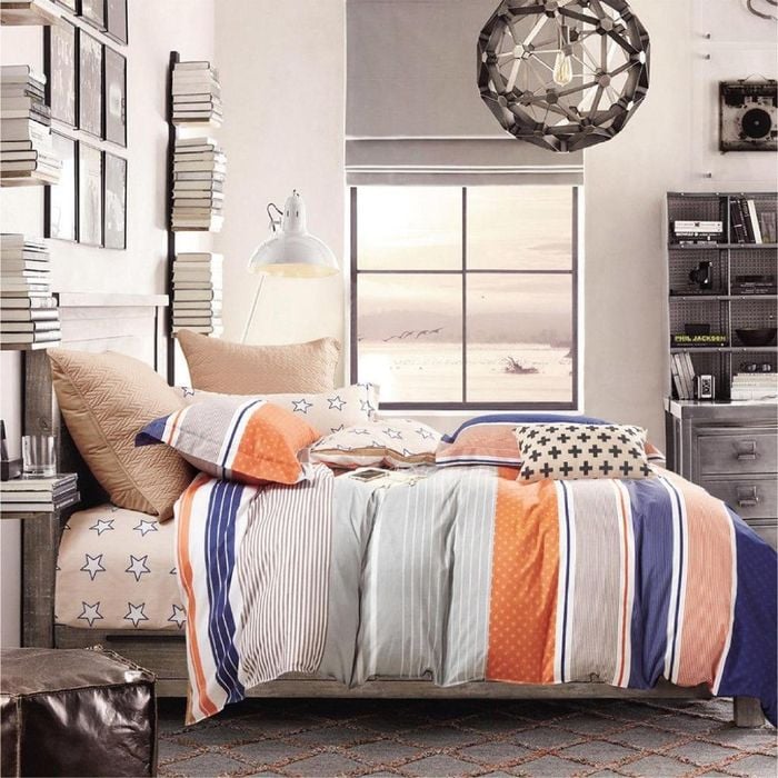 Luxor Queen Cotton Moka Design Quilt Cover Set
