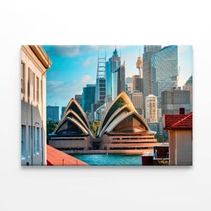 Sydney Opera House Waterfront Landmark  Print 100% Australian Made 90 x 60cm  (Stretched)