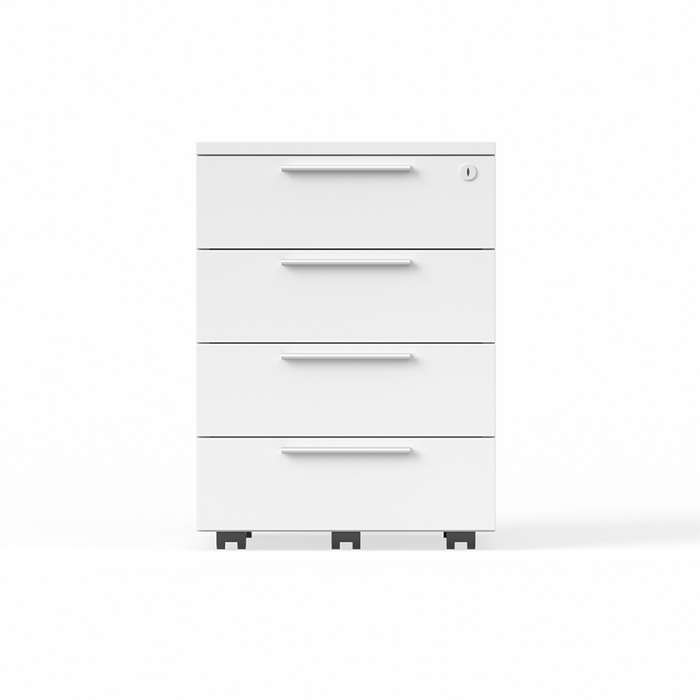 OLG Office Axis Mobile Pedestal White Melamine, 4 Drawer