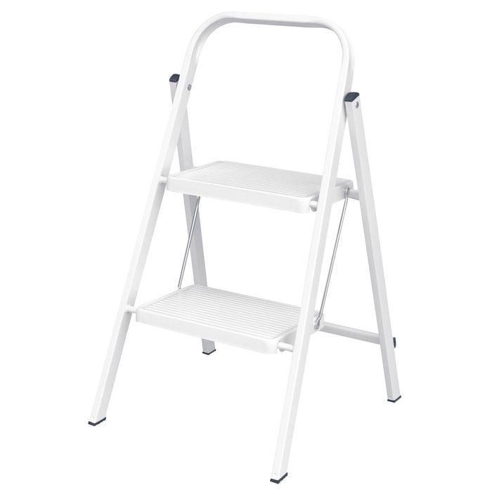 Syneco 100kg White 2 Step Domestic Steel Folding Ladder