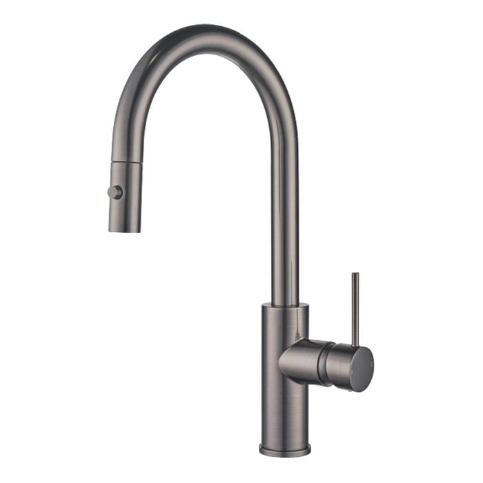 Mondella 35mm Gun Metal Resonance Side Lever Pull Down Sink Mixer