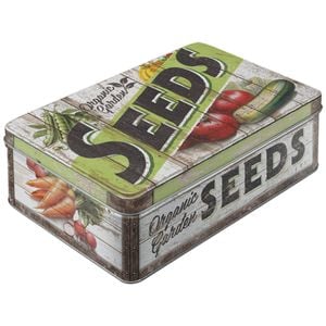Nostalgic-art Flat Storage Container Tin Garden Seeds 23x16x7cm