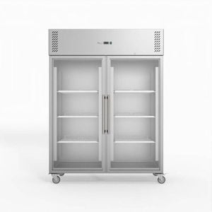 FED-X S/S Two Full Glass Door Upright Fridge