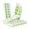 Catzon 4 Pcs Ice Cube Trays with Lid Stackable for Baby Food Coffee-Green