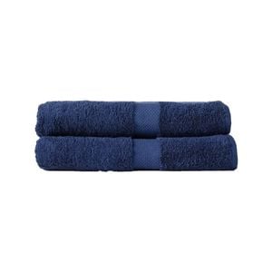 2pc Canningvale Royal Splendour Bath Sheet Set Mezzanotte Blue