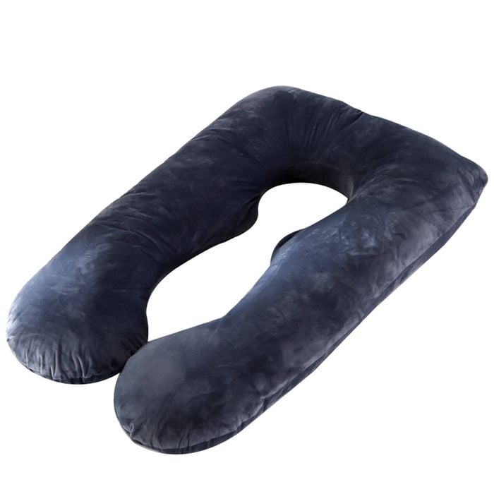 Ufurniture Pregnancy Pillow U-Shaped Full Body Support Dark Grey