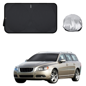 Front Windscreen Sun Shade for Volvo V70 2007 - 2016 - Standard 150 x 85 cm - Black