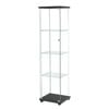 Stacked Display Cabinet 4-Tier Glass Door Black