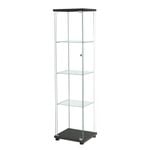 Stacked Display Cabinet 4-Tier Glass Door Black