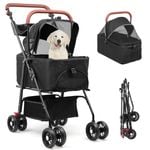 Advwin Pet Stroller Cat Dog Pram Foldable Pet Carrier