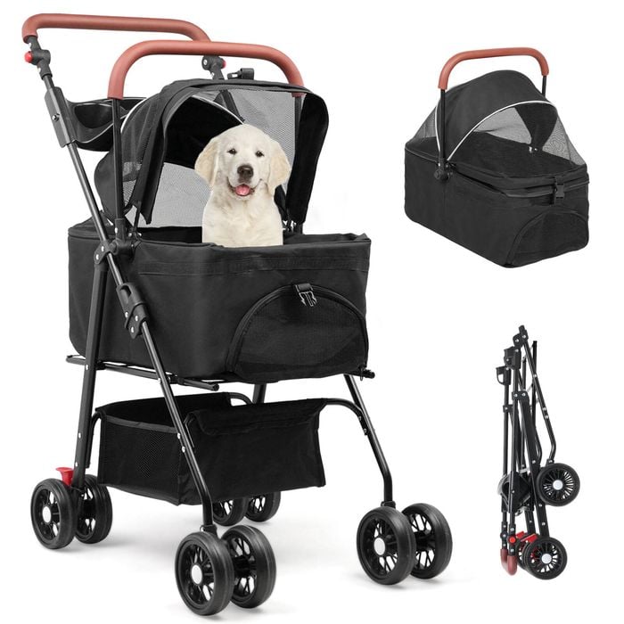 Advwin Pet Stroller Cat Dog Pram Foldable Pet Carrier