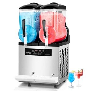 VEVOR Commercial Slushy Machine 12Lx2 Triple 96 Cups Stainless Steel for Home Party
