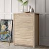 HOMFURN 5-Drawer Chest in Natural Wood
