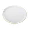 12x 10pc Partyware Heavy Duty Reusable Plates Set W/ Gold Rim 160mm White