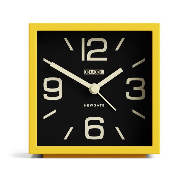 Newgate Cube Mantel Clock-citrus Yellow