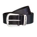 Hard Yakka Black Leather & Brass Buckle Belt - Size 77