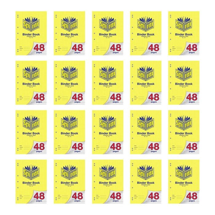 20x Spirax 126 Binder Book A4 48 Pages Primary Grid School Notebook Yellow
