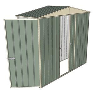 Build-a-Shed 2.3 x 0.8 x 2.3m Front Gable Dual Door Narrow Shed - Green